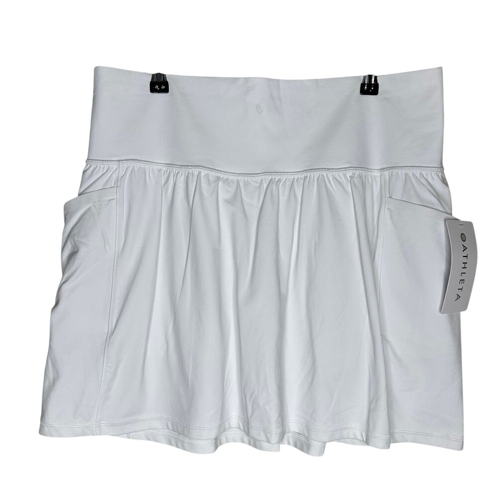 Athleta Salutation Stash 14.5" Skort White Powervita Active Size 1X NWT $79 - Picture 2 of 7